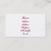 ボンネット 名刺 (裏面)