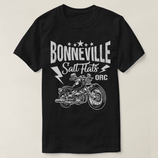ボンネビルソルトフラッツオートバイレーシングバイクもしくは自転車に乗る人otte tシャツ (デザイン正面)