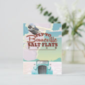 ボンネヴィルSalt Flat Utahヴィンテージ旅行ポスター ポストカード (スタンド正面)