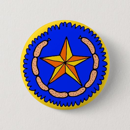 ボンバスソーセージボタン 缶バッジ (正面)