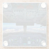 ボンバルディアQ400アルプスのマウスパッド上のコックピット ガラスコースター (裏面)