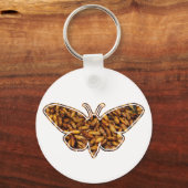 ボンビックスモリシルクモスライフサイクルシルエット キーホルダー (正面)