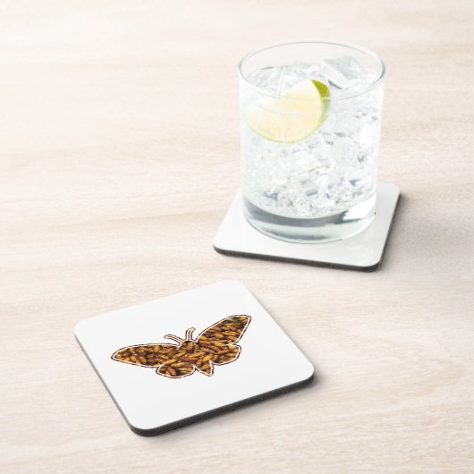 ボンビックスモリシルクモスライフサイクルシルエット コースター (右側)