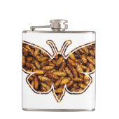 ボンビックスモリシルクモスライフサイクルシルエット フラスク (正面)