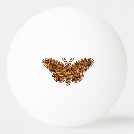 ボンビックスモリシルクモスライフサイクルシルエット 卓球ボール (正面)