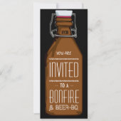ボンフおもしろいァイア&ビールBQバーベキュー婚約パーティ 招待状 (正面)