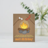 ボンファイアキャンピング誕生日パーティー 招待状 (スタンド正面)