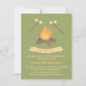 ボンファイアキャンプアウト子供の誕生日パーティの招待状 招待状 (正面)