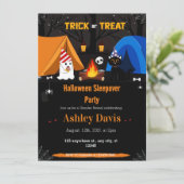 ボンファイアハロウィーンスリーポバーパーティの招待状 招待状 (スタンド正面)