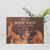 ボンファイアパーティーキャンプファイアレッドキャンプアウト招待状 招待状 (スタンド正面)