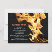 ボンファイアパーティーキャンプファイア炎キャンプアウト 招待状 (正面)