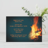 ボンファイアーナイトタイムパーティーお祝い屋外 招待状 (スタンド正面)