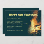 ボンファイアーニューイヤーズイブパーティの招待状 招待状 (正面/裏面)