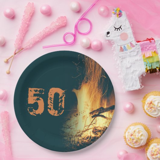 ボンファイアーバックヤードバースデーパーティー ペーパープレート (パーティー)