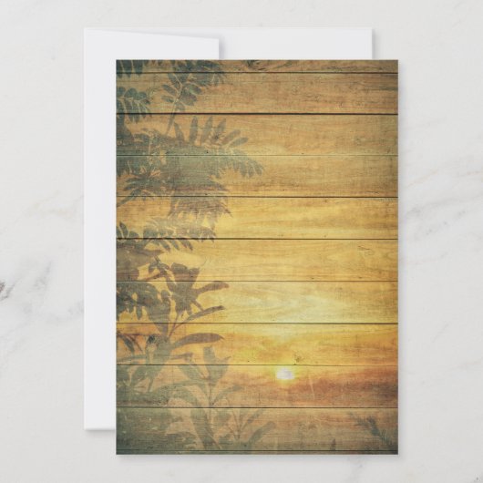 ボンファイア誕生日パーティーメン40素朴お祝い 招待状 (裏面)