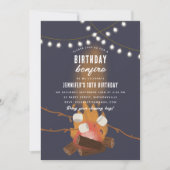 ボンファイア&キャンピングアウトドアキャンプファイアバースデーパーティー 招待状 (正面)