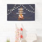 ボンファイア&キャンピングアウトドアキャンプファイアバースデーパーティー 横断幕 (インサイチュ)