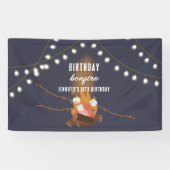 ボンファイア&キャンピングアウトドアキャンプファイアバースデーパーティー 横断幕 (横)