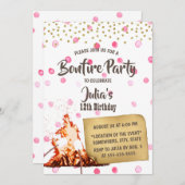 ボンファイア&サンモレスキャンピングピンクドットバースデーパーティー 招待状 (正面/裏面)