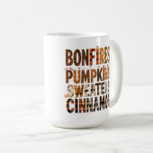 ボンファイスパンプキンスウェータースシナモン – 秋秋 コーヒーマグカップ (正面右)