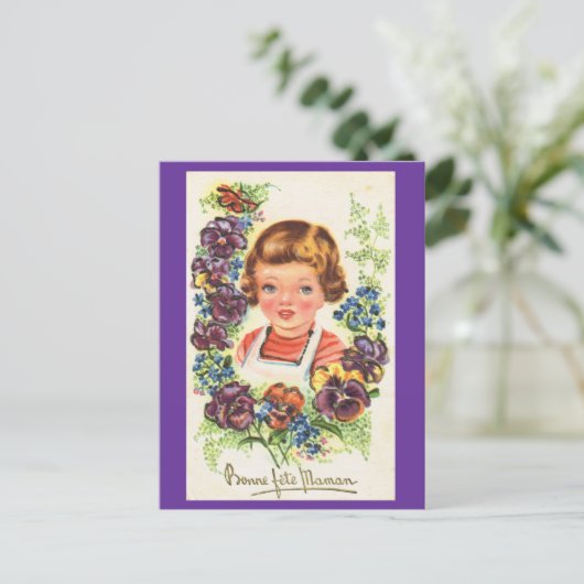 ボンフェテママン、ヴィンテージフランスのマザーズ日 ポストカード (スタンド正面)