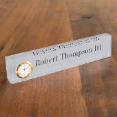 ボンベイの灰色のアクリルの机の名札 デスクネームプレート (側面)