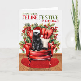 ボンベイブラッククリスマスキャット猫ネコフェスティバル シーズンカード