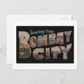 ボンベイ市からの挨拶Big Letter Mumbai India ポストカード (正面/裏面)