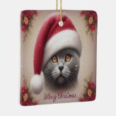 ボンベイ猫のクリスマス、ボンベイ子猫の楽しいクリスマス セラミックオーナメント (右)