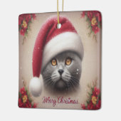 ボンベイ猫のクリスマス、ボンベイ子猫の楽しいクリスマス セラミックオーナメント (左)