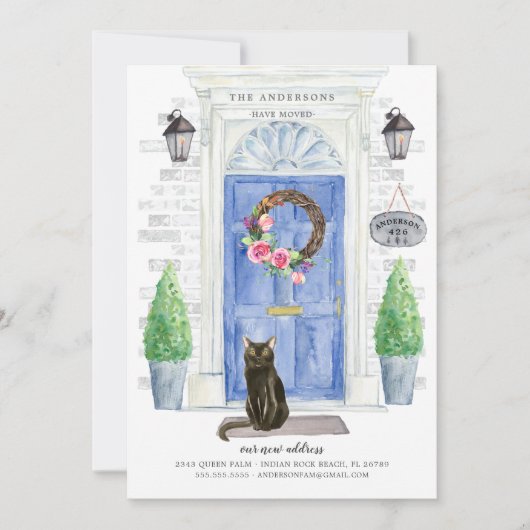 ボンベイ猫の青い扉の動きのお知らせ 招待状 (正面)