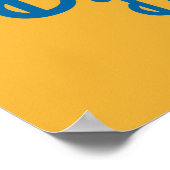 ボンベイ自転車クラブヴィンテージスタイルプリントマスタード ポスター (角)