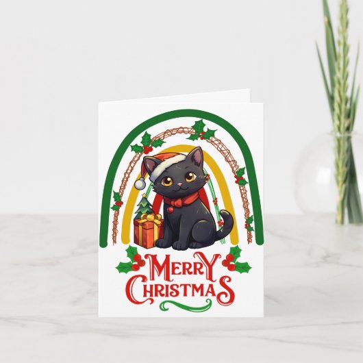 ボンベイ・キャット・クリスマス カード (正面)