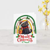 ボンベイ・キャット・クリスマス カード (黄色い花)