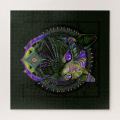 ボンベサイケデリックイの猫を紫色に ジグソーパズル (横)