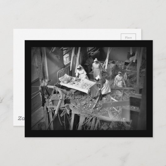 ボンベッド建物第二次世界大戦のナース ポストカード (正面/裏面)