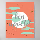 ボンペティキッチン引用文ワードアートモダンスタイル ポスター (正面)