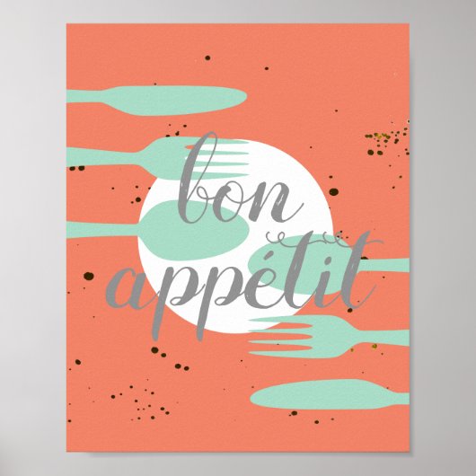 ボンペティキッチン引用文ワードアートモダンスタイル ポスター (正面)