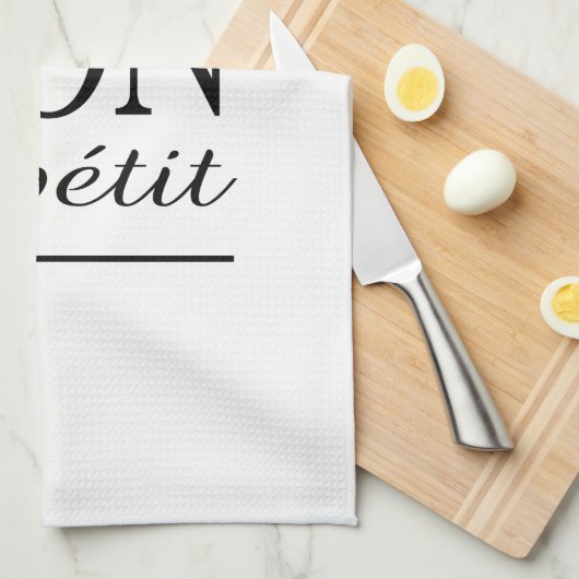 ボンペティットタイポグラフィグルメ引用文 キッチンタオル (四つ折り)