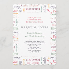 ボンペティット40歳の誕生日パーティーグルメ 招待状