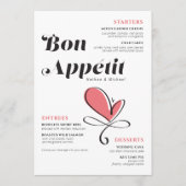 ボンペティッ結婚トのディナーサケハート メニュー (正面)