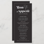 ボンペティッ結婚トディナー白黒 メニュー (正面/裏面)