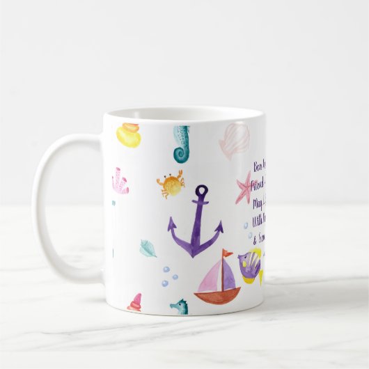 ボンボヤージギフト海パーソナライズされた生き物をテーマ コーヒーマグカップ (左)