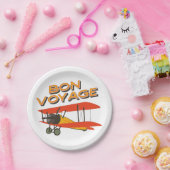 ボンボヤージバイプレーンヴィンテージ機 ペーパープレート (パーティー)