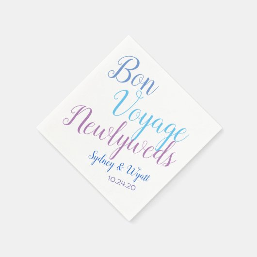 ボンボヤージュニューライウェズパーソナライズされたパーティーナプキンス スタンダードカクテルナプキン (角)
