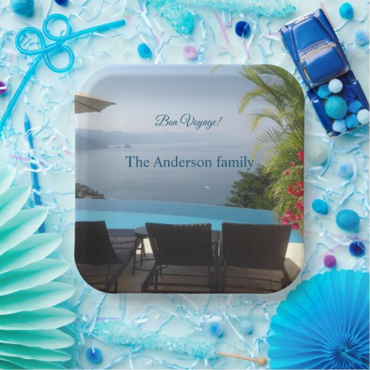 ボンボヤージュパーティーシーサイドリゾート写真 ペーパープレート (パーティー)