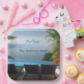 ボンボヤージュパーティーシーサイドリゾート写真 ペーパープレート (パーティー)