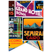 ボンボヤージュビンテージ旅行ラベルバンティング旗 バンティングフラッグ (第3の旗)