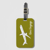 ボンボヤージュモダン飛行機旅行 ラゲッジタグ (正面縦)