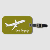 ボンボヤージュモダン飛行機旅行 ラゲッジタグ (正面横)